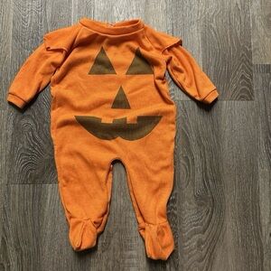 Vintage Trimfit Sleep & Play Orange Fall Halloween Jack O Lantern Size 3-6 Month